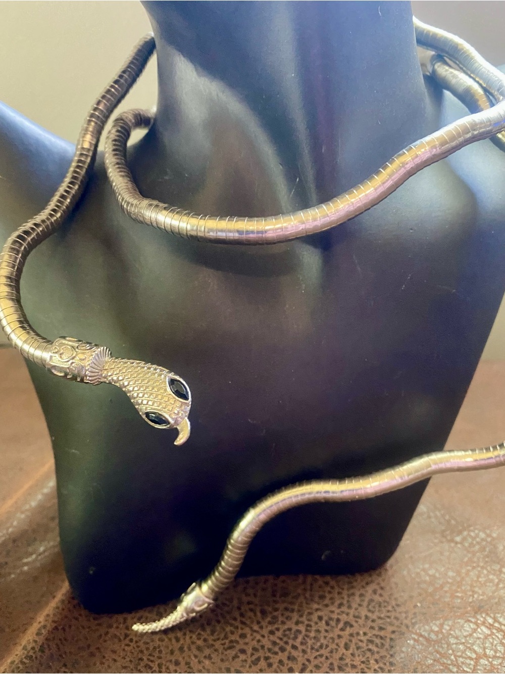 Vintage Snake-Style Reptile Flexible & Bendable Versatile Necklace - Silver Tone
